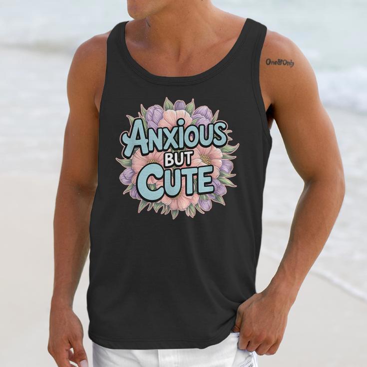 Anxious But Cute Introvert Floral Social Anxiety Unisex Tank Top Anxious But Cute Introvert Floral Social Anxiety Unisex Tank Top