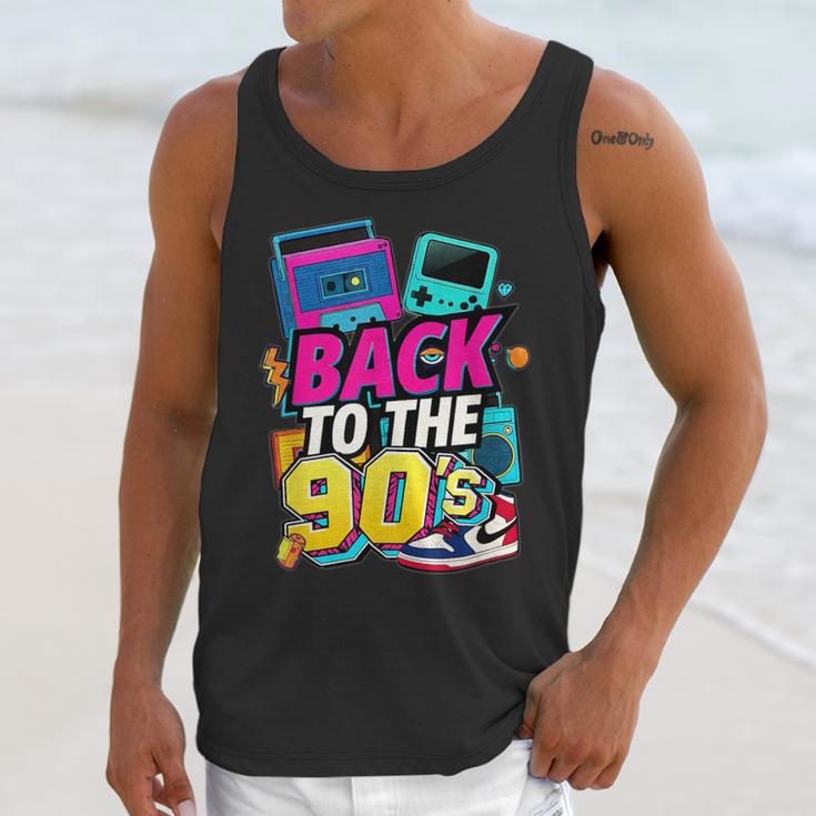 Back To The 90s Nostalgia Cassette Game Console Boombox Unisex Tank Top