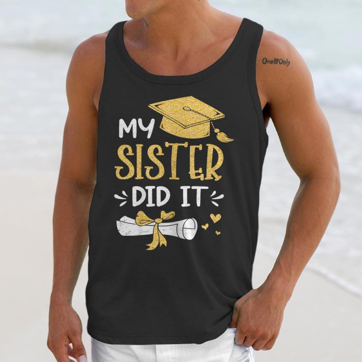 Back To School My Sister Did It Graduation Proud Sister Graduated Female X-Small Unisex Tank Top
