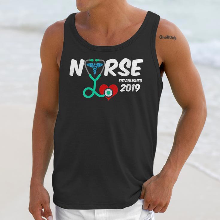 Best Nurse Graduation- RN Nurse Established 2019 LPN Unisex Tank Top