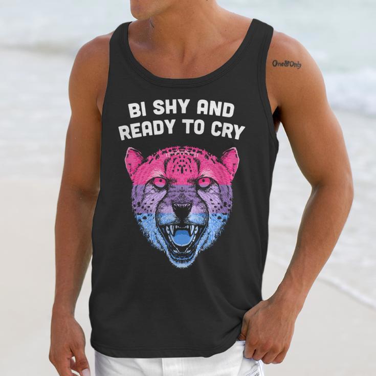 Bi Shy And Ready To Cry Bisexual Introvert Bi Pride Unisex Tank Top