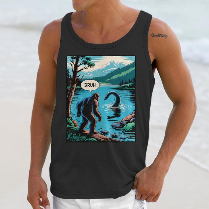Bigfoot Sasquatch Loch Ness Monster Introvert Bruh Unisex Tank Top