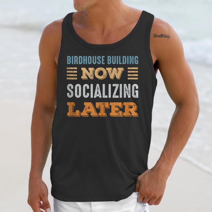 Birdhouse Building Now Minimal Socializing Introvert Unisex Tank Top