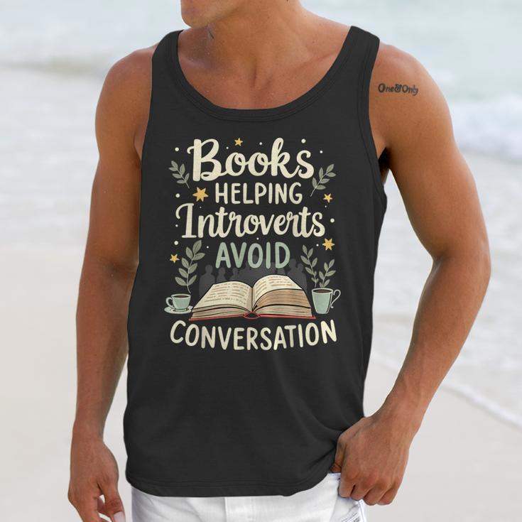 Books Helping Introverts Avoid Conversation Introvert Unisex Tank Top Books Helping Introverts Avoid Conversation Introvert Unisex Tank Top