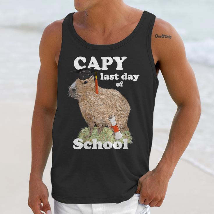 Capy Last Day Of School Capybara Graduation Quote Unisex Tank Top