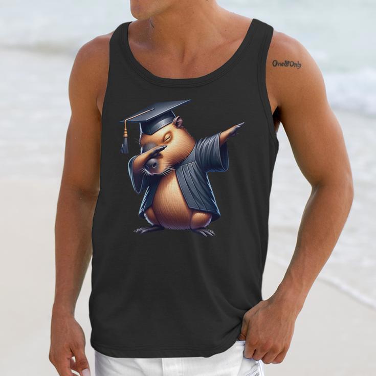 Capybara Graduation Dabbing Capy Wearing Graduate Gown Unisex Tank Top