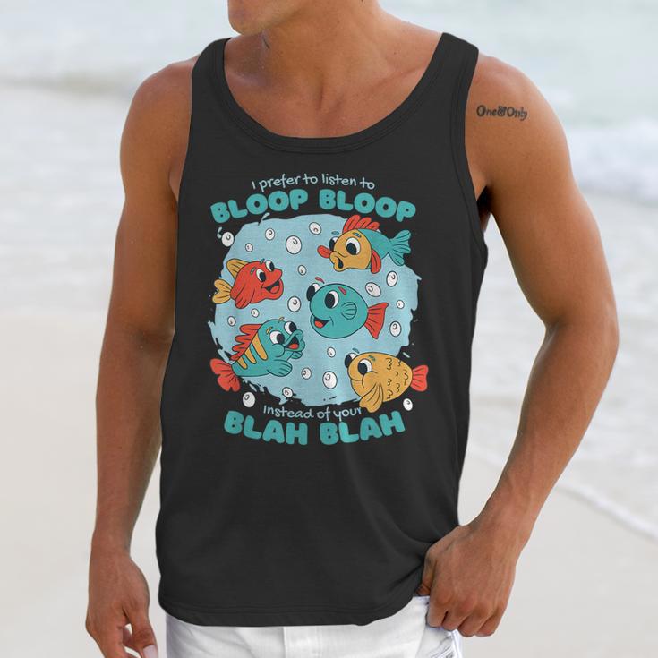 Cartoon Sarcasm Anti-Social Nihilism Introvert Fish Unisex Tank Top