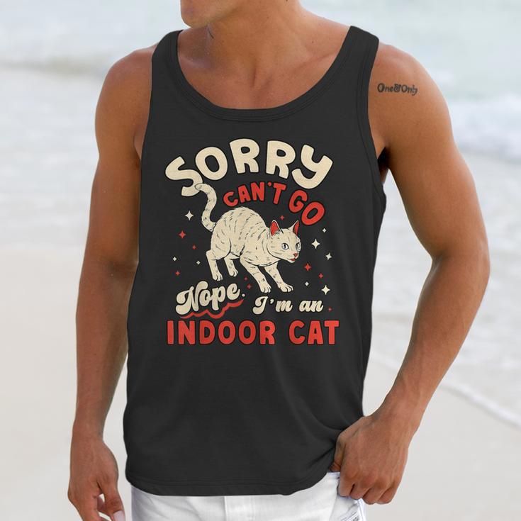 Cat Lover Sorry Cant Go Im An Indoor Introvert Cat Mom Unisex Tank Top