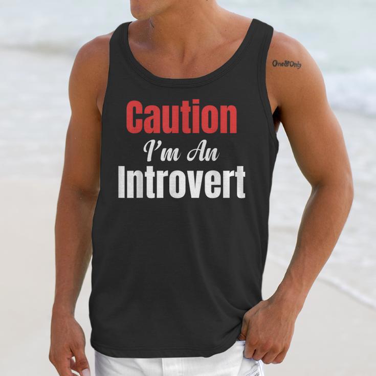 Caution I'm An Introvert Sarcastic Geek Video Gamer Jokes Unisex Tank Top Caution I'm An Introvert Sarcastic Geek Video Gamer Jokes Unisex Tank Top