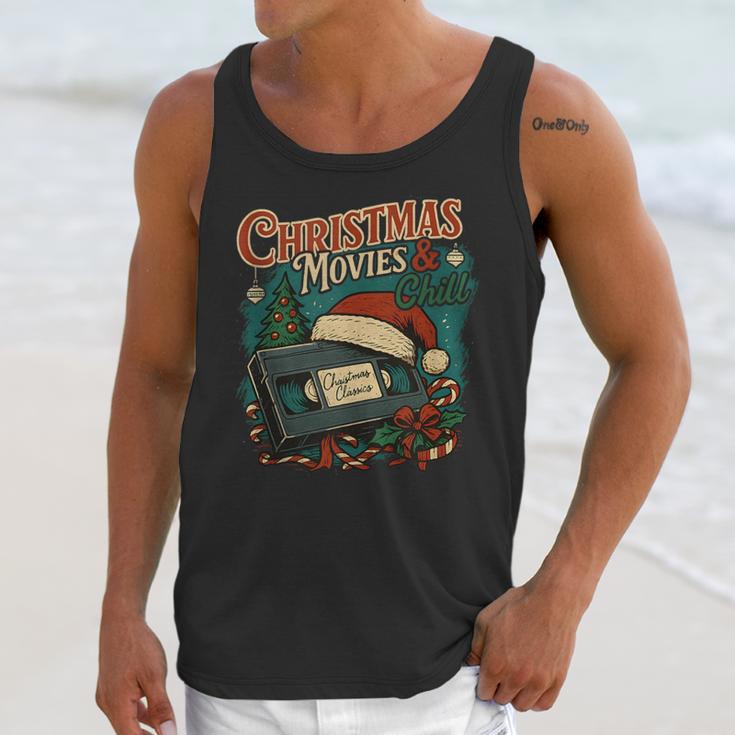 Christmas Movies Chill Retro VHS Holiday Nostalgia Unisex Tank Top