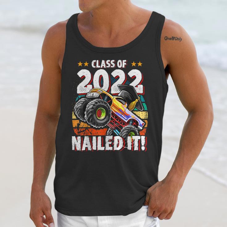 Class Of 2022 Monster Truck Graduation Cap Retro Sunset Boy Unisex Tank Top