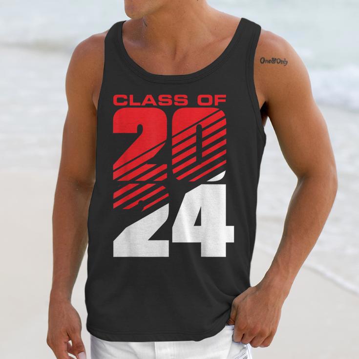 Class Of 2024 High School Senior Graduation Red Sports Style Unisex Tank Top