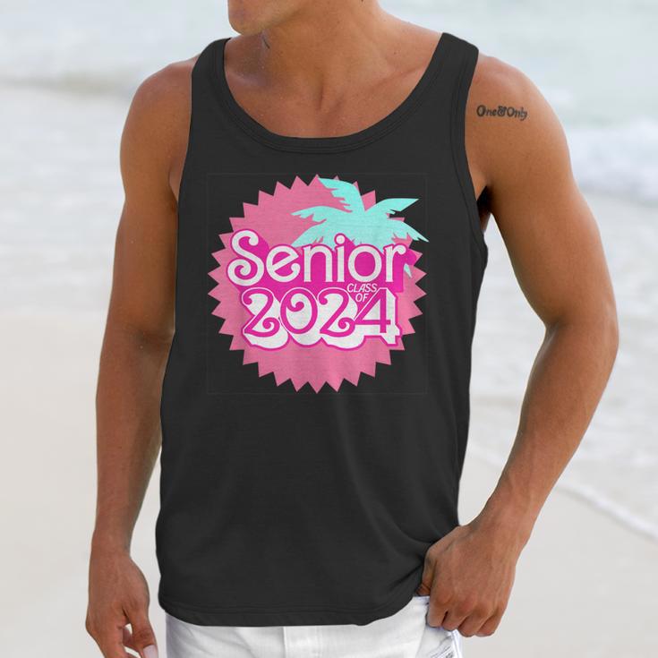 Class Of 2024 Senior Pink Retro Classic Girl Grad Graduation Unisex Tank Top