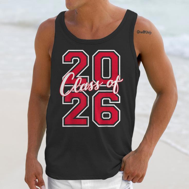Class Of 2026 Graduation Red With Varsity Letters Unisex Tank Top