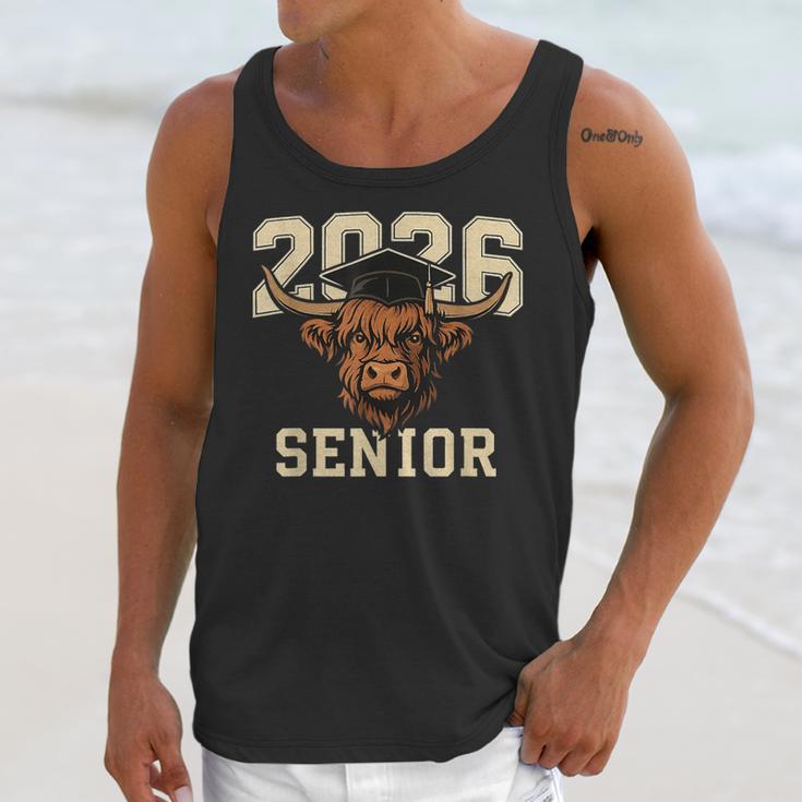 Class Of 2026 Highland Cow Senior Graduation School Pride Unisex Tank Top