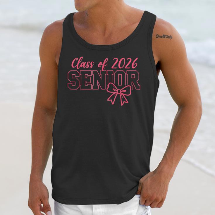 Class Of 2026 Pink Coquette Bow Cap Senior 2026 Graduation Unisex Tank Top
