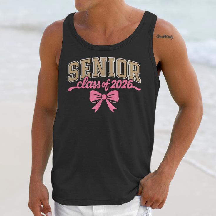 Class Of 2026 Pink Coquette Bow Senior Graduation Unisex Tank Top