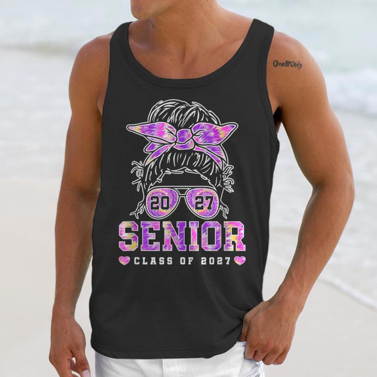 Class Of 2027 Senior Coquette Bow Messy Hair 26 Graduation Unisex Tank Top