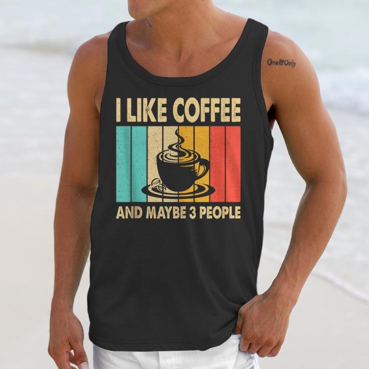 I Like Coffee And Maybe 3 People Introvert Anti-Social Unisex Tank Top I Like Coffee And Maybe 3 People Introvert Anti-Social Unisex Tank Top