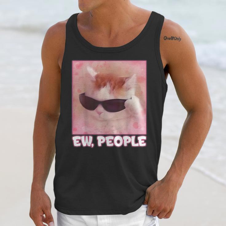 Cool Cat Meme Ew People Anti Social Introvert Cute Cat Unisex Tank Top Cool Cat Meme Ew People Anti Social Introvert Cute Cat Unisex Tank Top