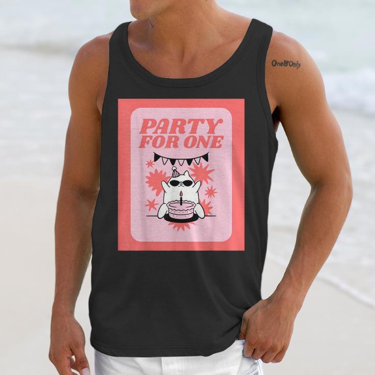 Cool Fun Cute Party Introvert Cat Character Unisex Tank Top