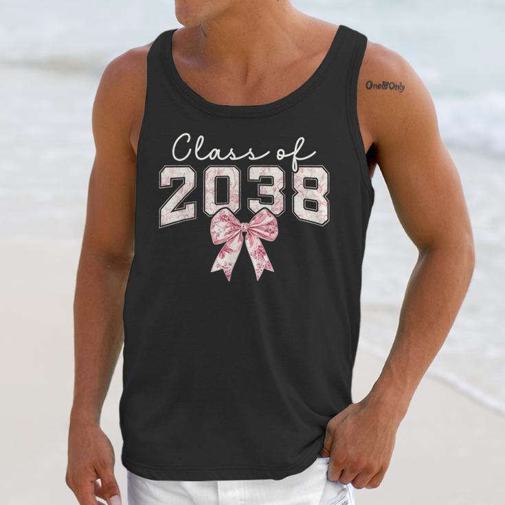 Coquette Bow Preppy Class Of 2038 Girly Girl 2038 Graduation Unisex Tank Top