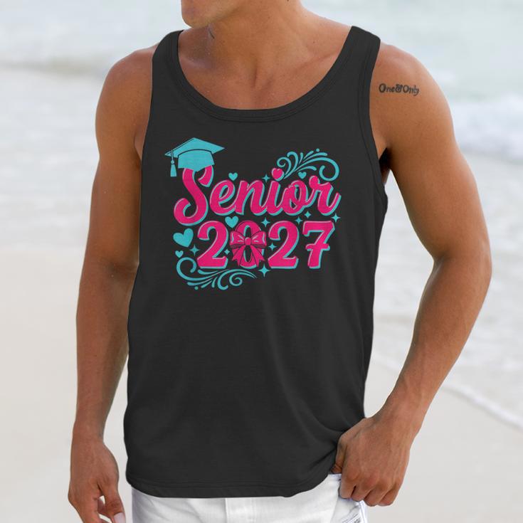 Coquette Pink Bow Senior 2027 Class Of Graduation Unisex Tank Top