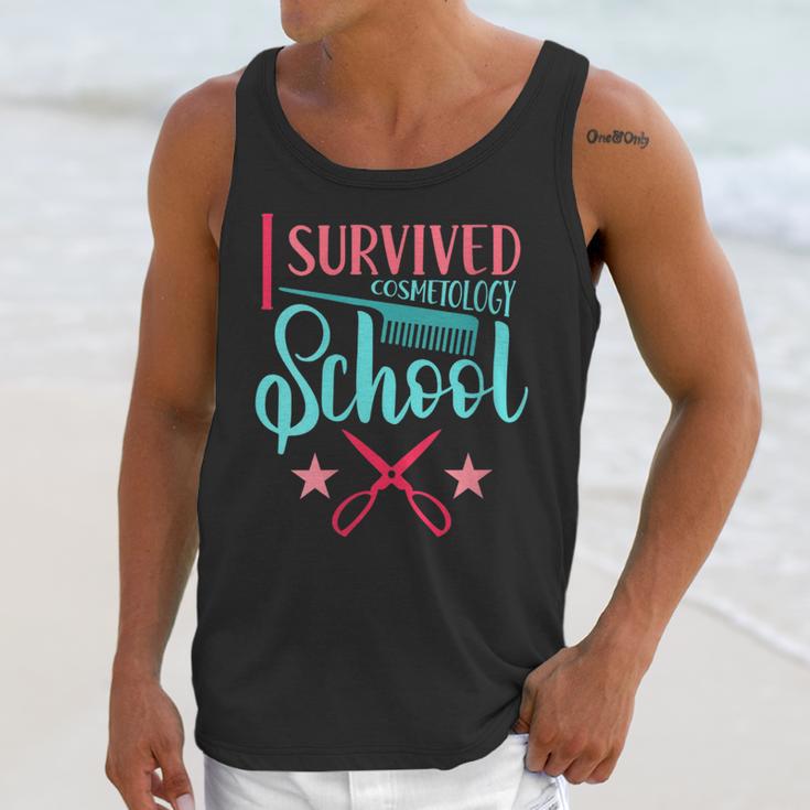 Cosmetology Graduation Tee I Survived Cosmetology School Unisex Tank Top