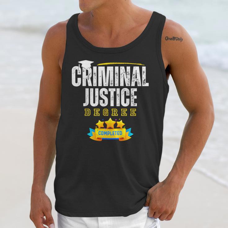 Criminal Justice Degree Graduation Senior Celebration Grad Unisex Tank Top