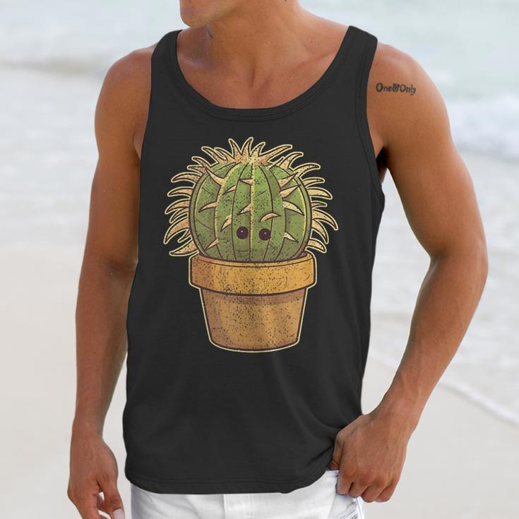 Cute Golden Barrel Cactus Introvert Distressed Unisex Tank Top