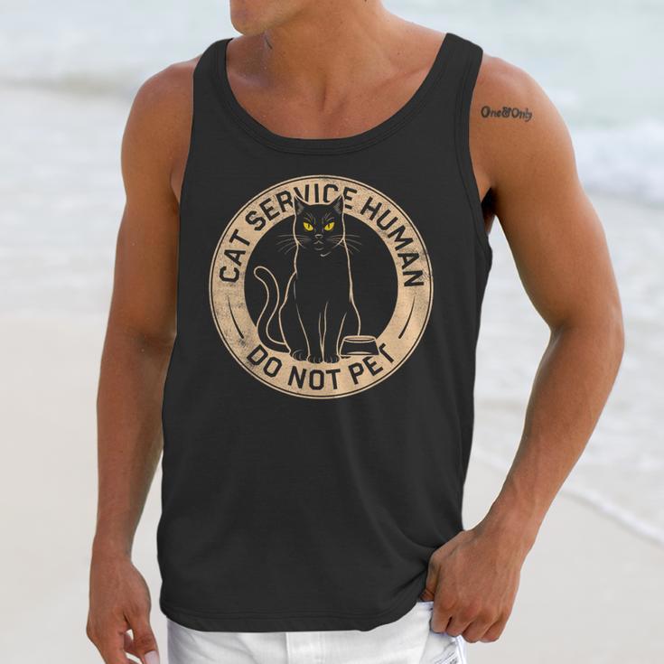 Cute Introvert Cat Service Human Do Not Pet Cat Joke Unisex Tank Top