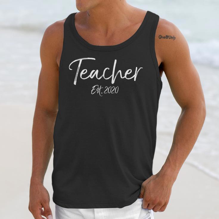Cute New Teaching Quote Graduation Teacher Est 2020 For Men Women Girls Kids Unisex Tank Top