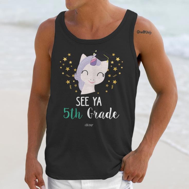 Cute Unicorn See Ya 5th Grade Graduation Shirt Unisex Tank Top