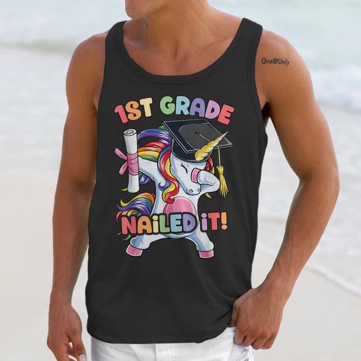 Dabbing 1st Grade Unicorn Graduation Class Of 2021 Nailed It Unisex Tank Top