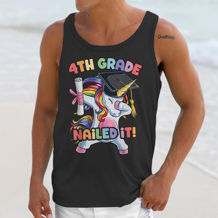 Dabbing 4th Grade Unicorn Graduation Class Of 2021 Nailed It Unisex Tank Top