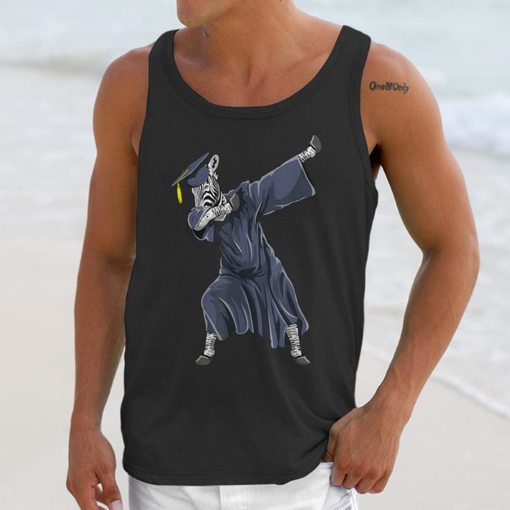 Dabbing Graduate Zebra Team Mascot Graduation Senior Shirt Unisex Tank Top