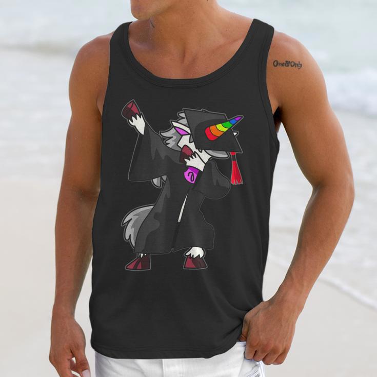 Dabbing Unicorn Cap And Gown Graduate 2021 Graduation Day Unisex Tank Top