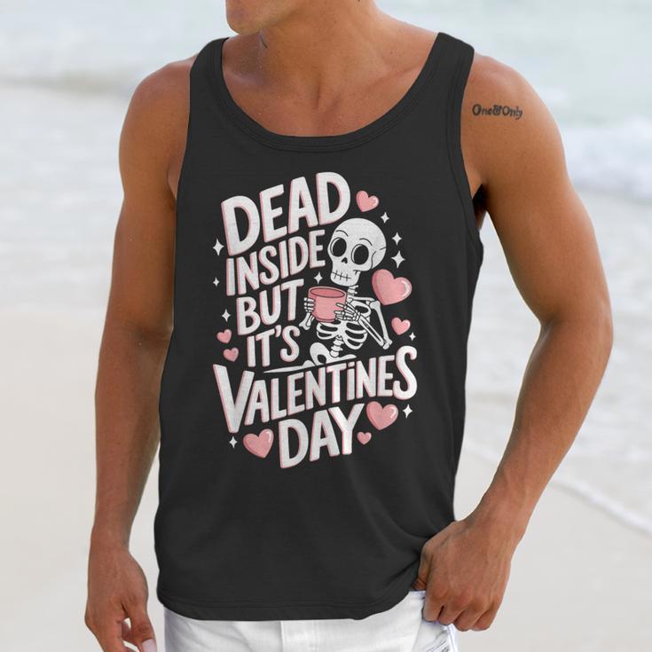 Dead Inside But Its Valentines DayShirt For Introverts Unisex Tank Top