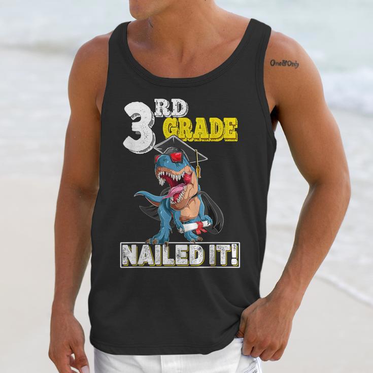 Dinosaur Graduation Cap Gown 3rd Grade Graduate Nailed It Unisex Tank Top