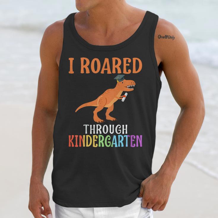 Dinosaur Graduation I Roared Through Kindergarten T-Shirt Unisex Tank Top