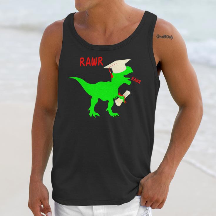 Dinosaur Rawr Diploma Grad Graduate Graduation Unisex Tank Top