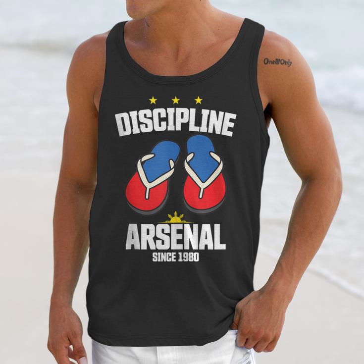 Discipline Arsenal Pinoy Nostalgia Filipino Tsinelas Unisex Tank Top