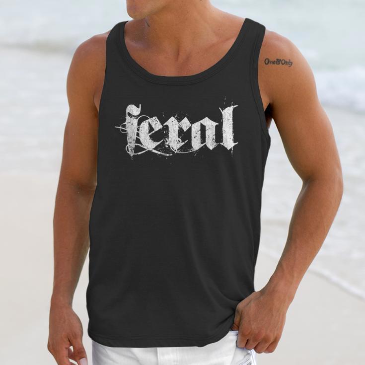 Distressed Sarcastic Wild Women Introvert People Men Feral Unisex Tank Top
