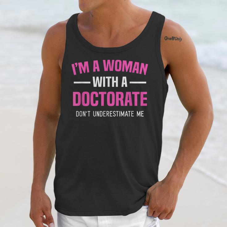 Doctoral Degree Graduation Woman With a Doctorate Unisex Tank Top
