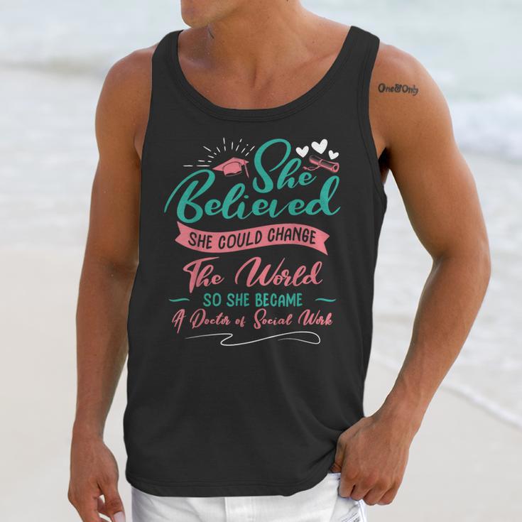 DSW Graduation So She Became A Doctor Of Social Work Unisex Tank Top