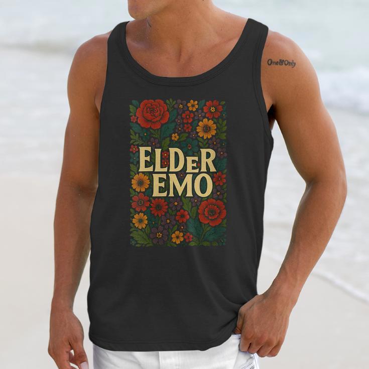 Elder Emo Floral Gothic Vintage Nostalgia Unisex Tank Top