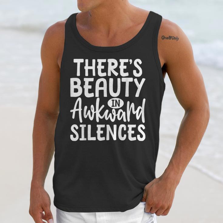 Embracing Awkward Silences Introvert Humor Antisocial Unisex Tank Top