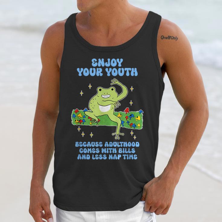 Enjoy Adulthood Comes With Bills Nostalgia Regret Unisex Tank Top