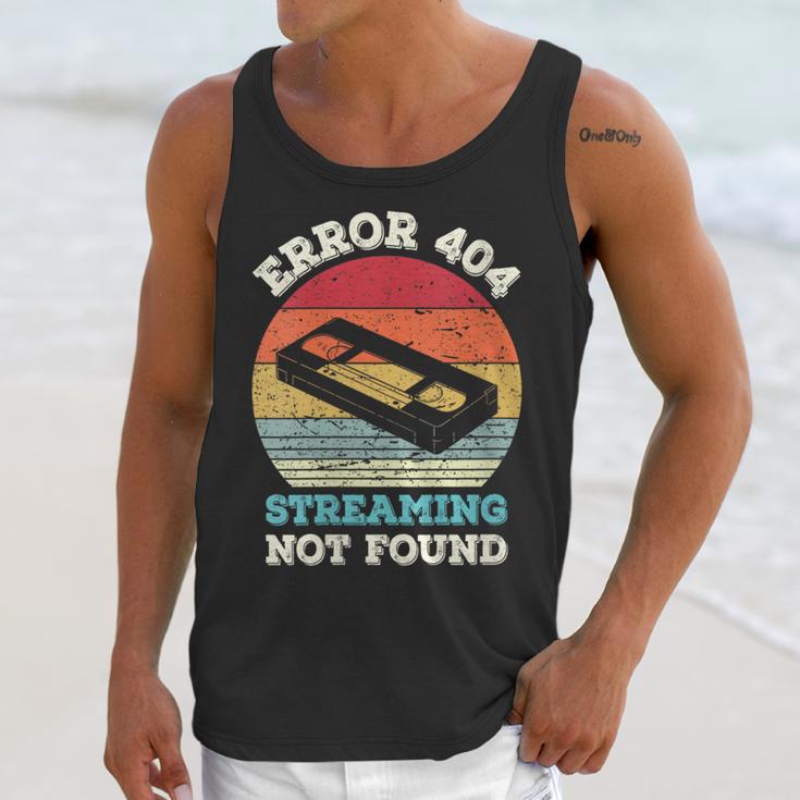 Error 404 Streaming Not Found Nostalgia VHS Retro Tape Unisex Tank Top
