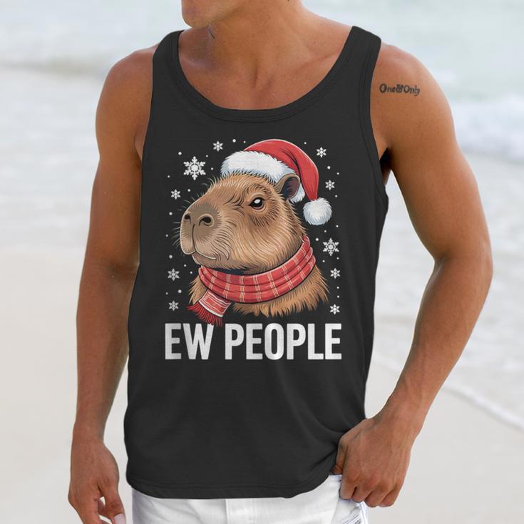 Ew People Capybara Christmas Introvert Holiday Humor Unisex Tank Top